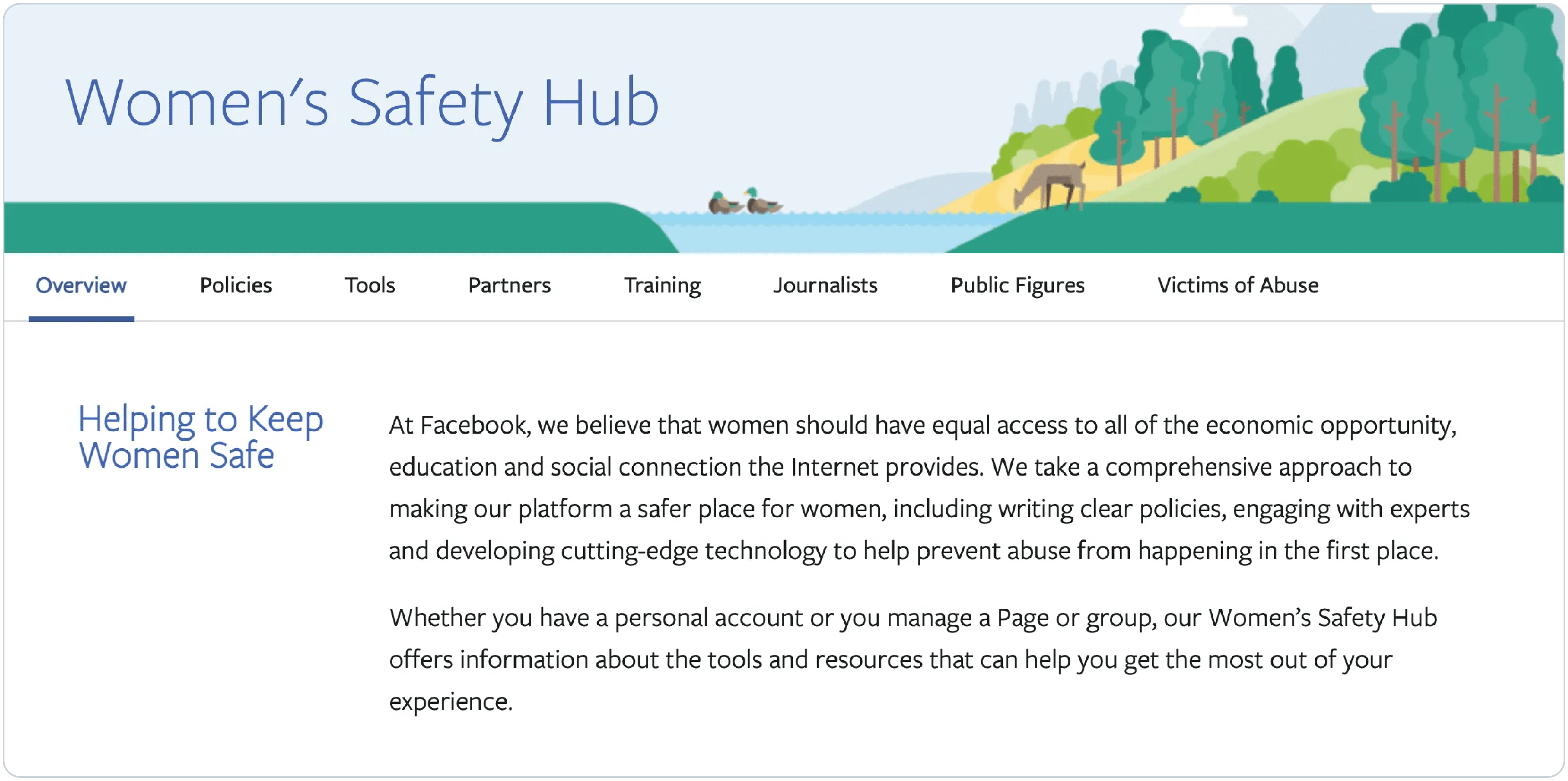 Screenshot of Women's Safety Hub